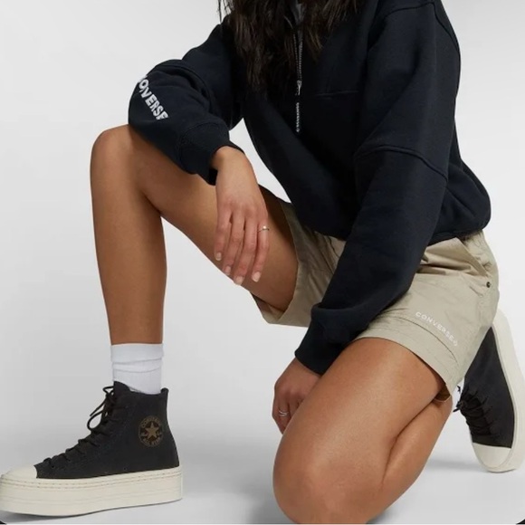 Converse Chuck Taylor All Star Modern Lift Platform Mono Suede Black - Picture 4 of 15